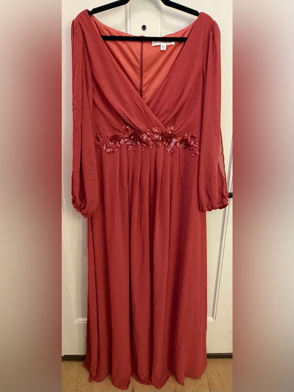 Ever Pretty Stylish Plus Size Chiffon Formal Evening Dress w/Long Lantern Sleeve